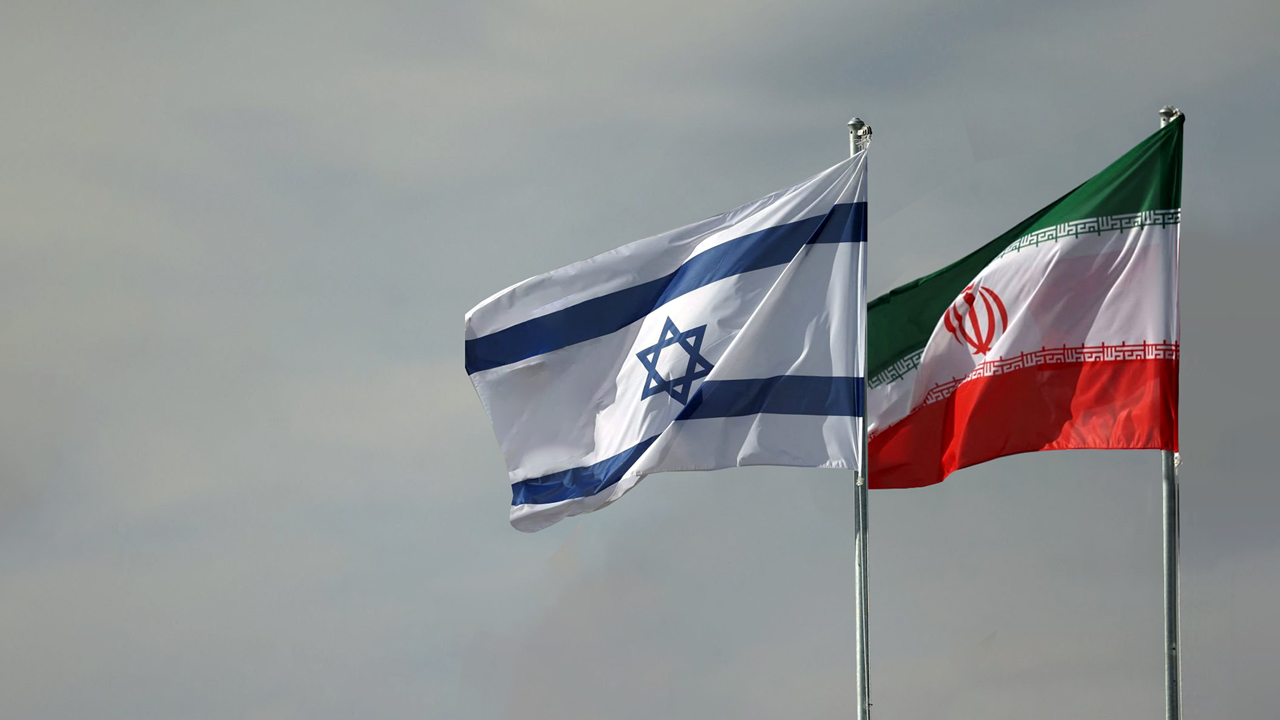 Israel Iran Flags Grey