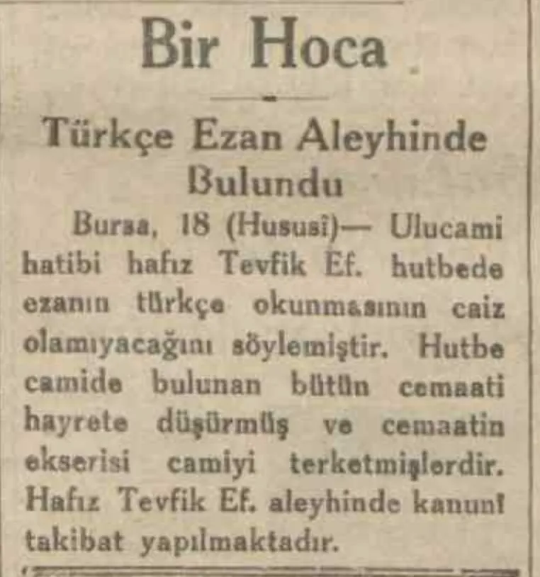 Bir Hoca Türkçe Ezan Aleyhinde Bulundu