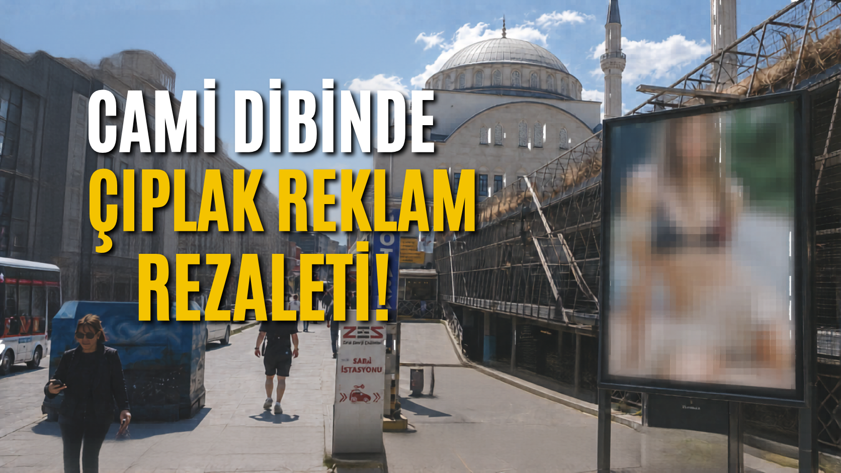 Caminin yanında çıplak bikini reklamı!