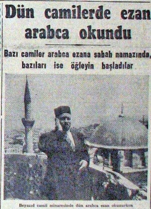 Dün Camide Ezan Arapça Okundu