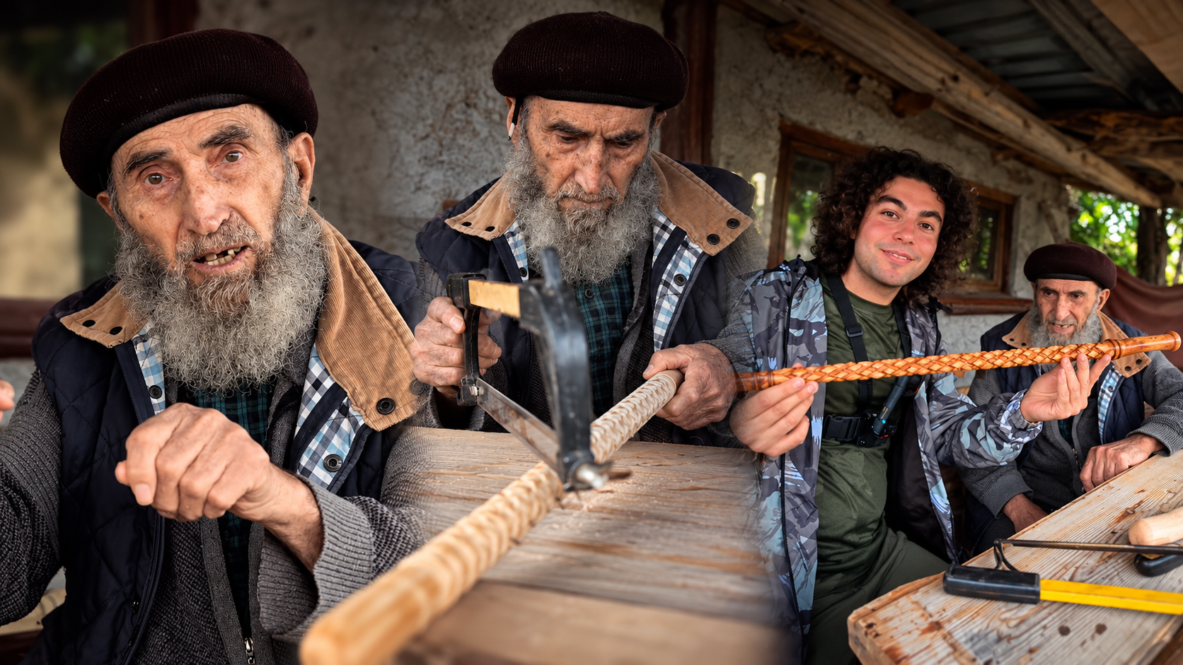 93 yaşındaki Mehmet Amca, 60 yıldır yaptığı bastonları Allah rızası için dağıtıyor