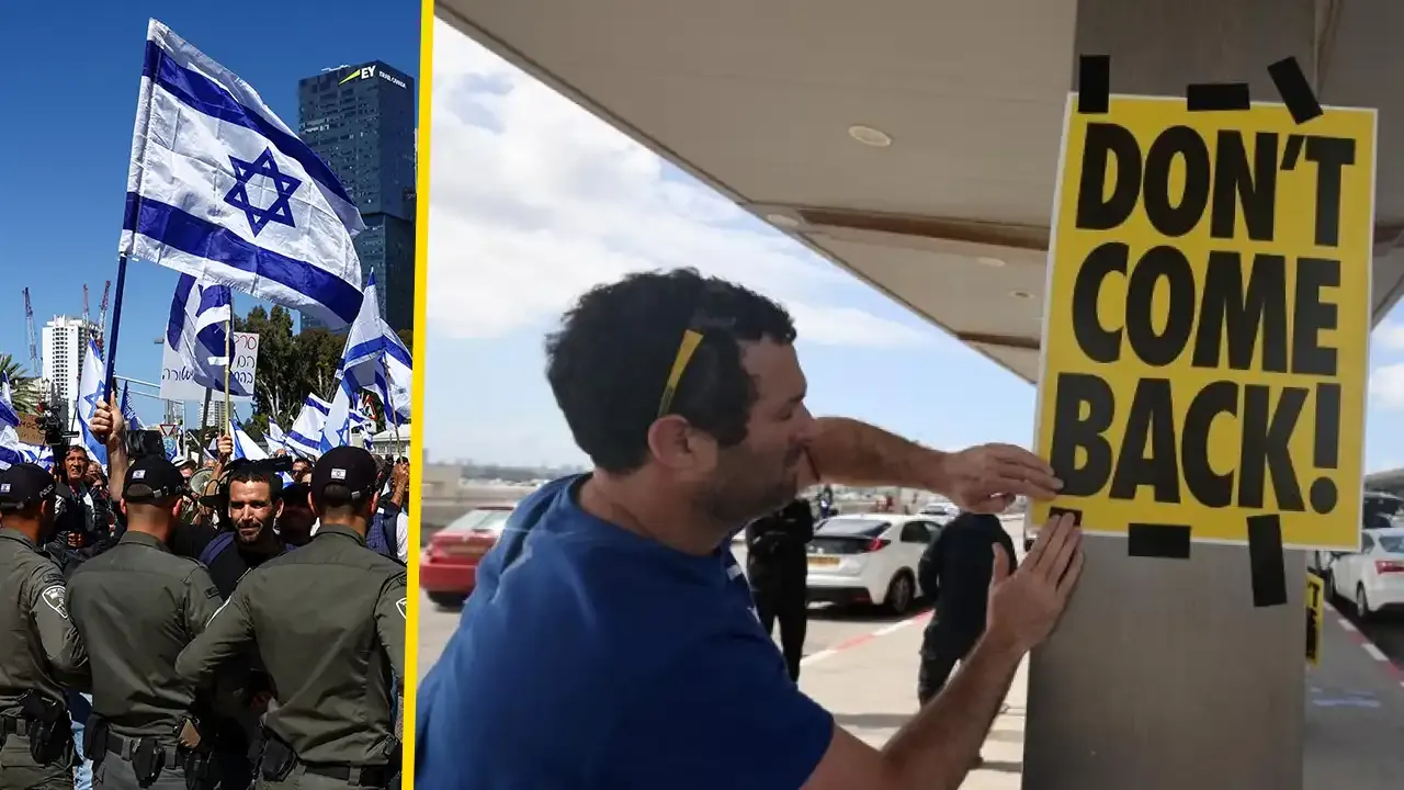 Yahudiler, Gurion Havaalanı’nda Netanyahu’yu protesto etti