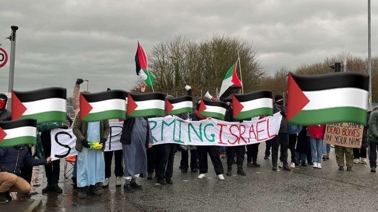 İngiltere'de eylemciler Filistin'e destek için silah fabrikalarını kuşattı