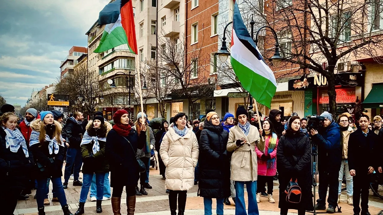 Bulgaristan’da halk Filistin için yürüdü