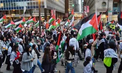 ABD'de İsrail'in Washington Büyükelçiliği önünde Filistin'e destek gösterisi düzenlendi