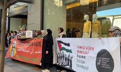 Şişli'de İsrail'e destek veren küresel firmalara 'tabut'lu protesto