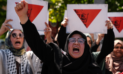 Almanya'nın "ters kırmızı üçgen" yasağı İstanbul'da protesto edildi
