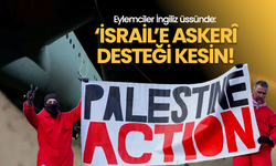 Eylemciler İngiliz üssünde: "İsrail'e askeri desteği kesin!"