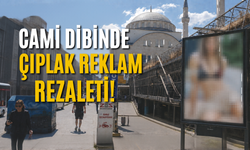 Caminin yanında çıplak bikini reklamı!
