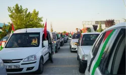 Konya sokaklarında terörist İsrail'e lanet konvoyu