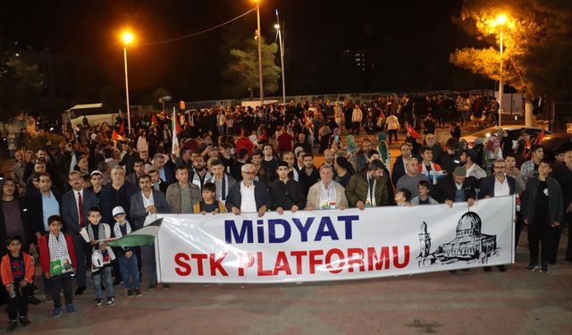 Mardin'de Filistin'e destek yürüyüşü düzenlendi