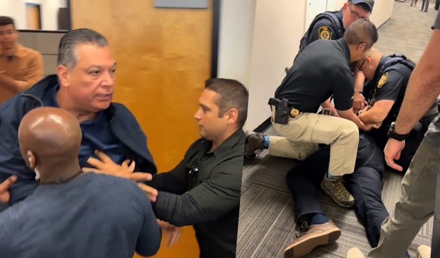 California Senatörü Padilla, yaka paça gözaltına alındı
