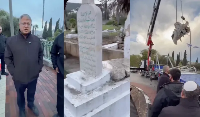 Dirilerle baş edemeyen İsrail, şehitlerin mezarına saldırmaya başladı