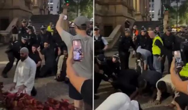 Avustralya'nın Yahudi kollayıcısı polisleri namaz kılan Müslümanlara saldırdı
