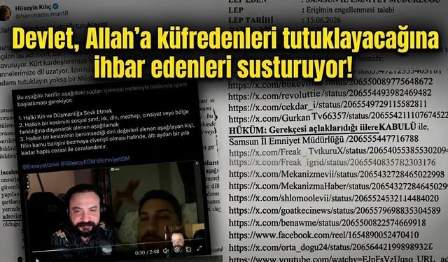Devlet, Allah'a küfredenleri tutuklayacağına ihbar edenleri susturuyor!