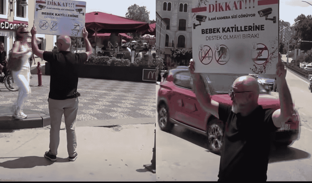 3 aydır tek başına İsrail'i protesto ediyor