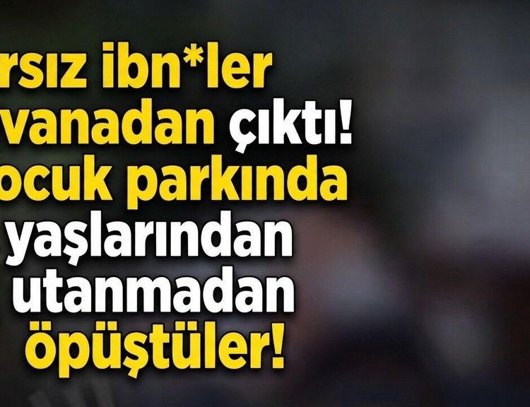 Arsız ibn*ler zıvanadan çıktı! Çocuk parkında yaşlarından utanmadan öpüştüler!
