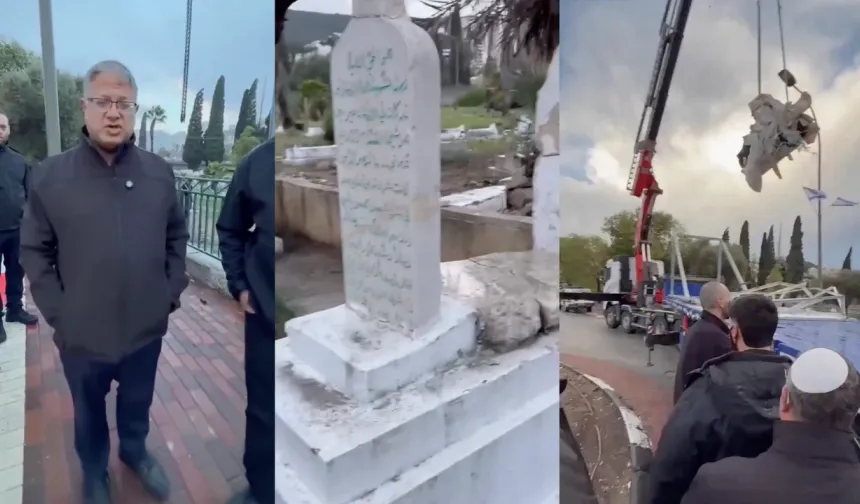 Dirilerle baş edemeyen İsrail, şehitlerin mezarına saldırmaya başladı