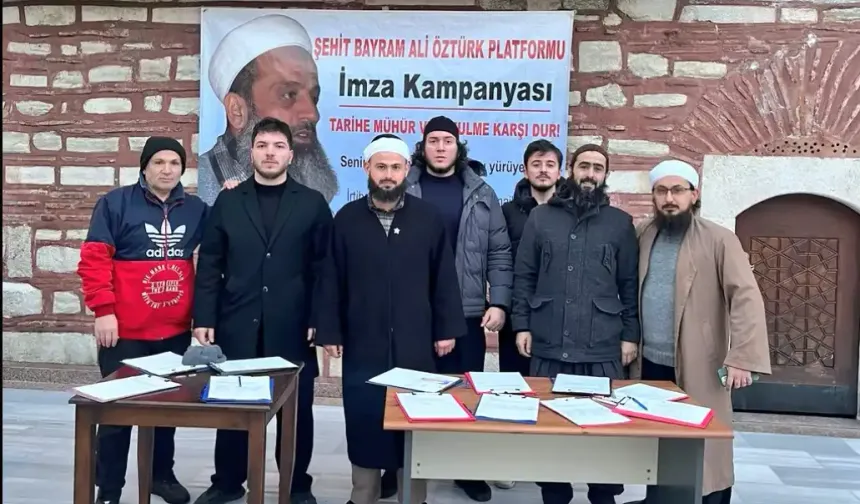 Şehit Bayram Ali Öztürk’ün davası için İsmailağa’da imza standı açıldı