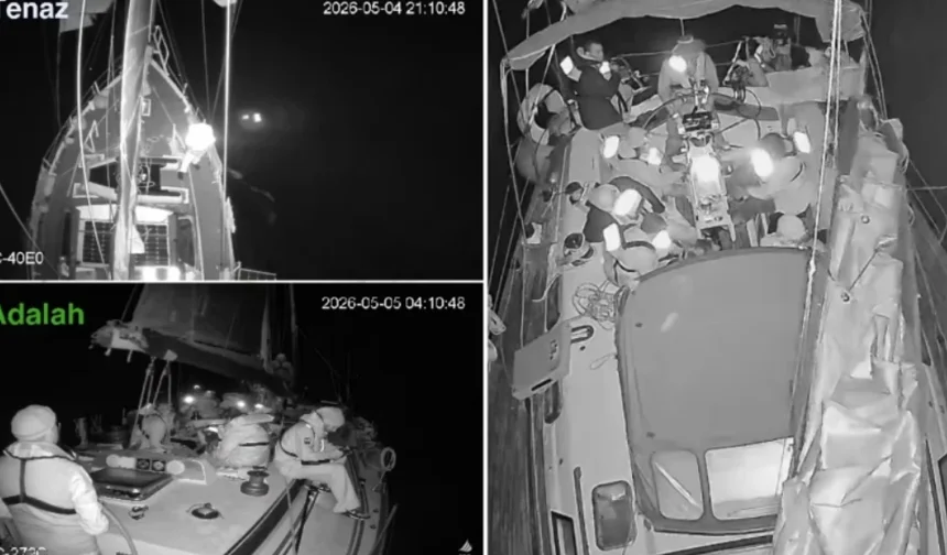 Özgürlük filosu teyakkuzda: Eylemciler güvertede müdahale pozisyonu aldı