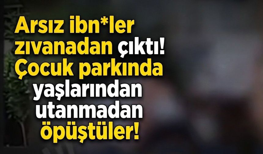 Arsız ibn*ler zıvanadan çıktı! Çocuk parkında yaşlarından utanmadan öpüştüler!