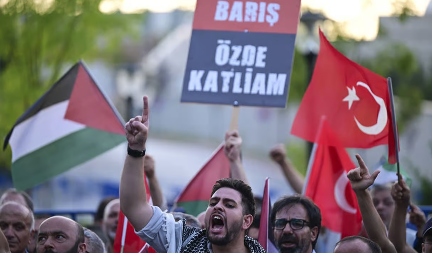 ABD Büyükelçiliği önünde Gazze protestosu: "Sözde barış, özde katliam"