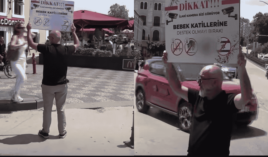 3 aydır tek başına İsrail'i protesto ediyor